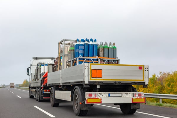truck with nitrogen canisters